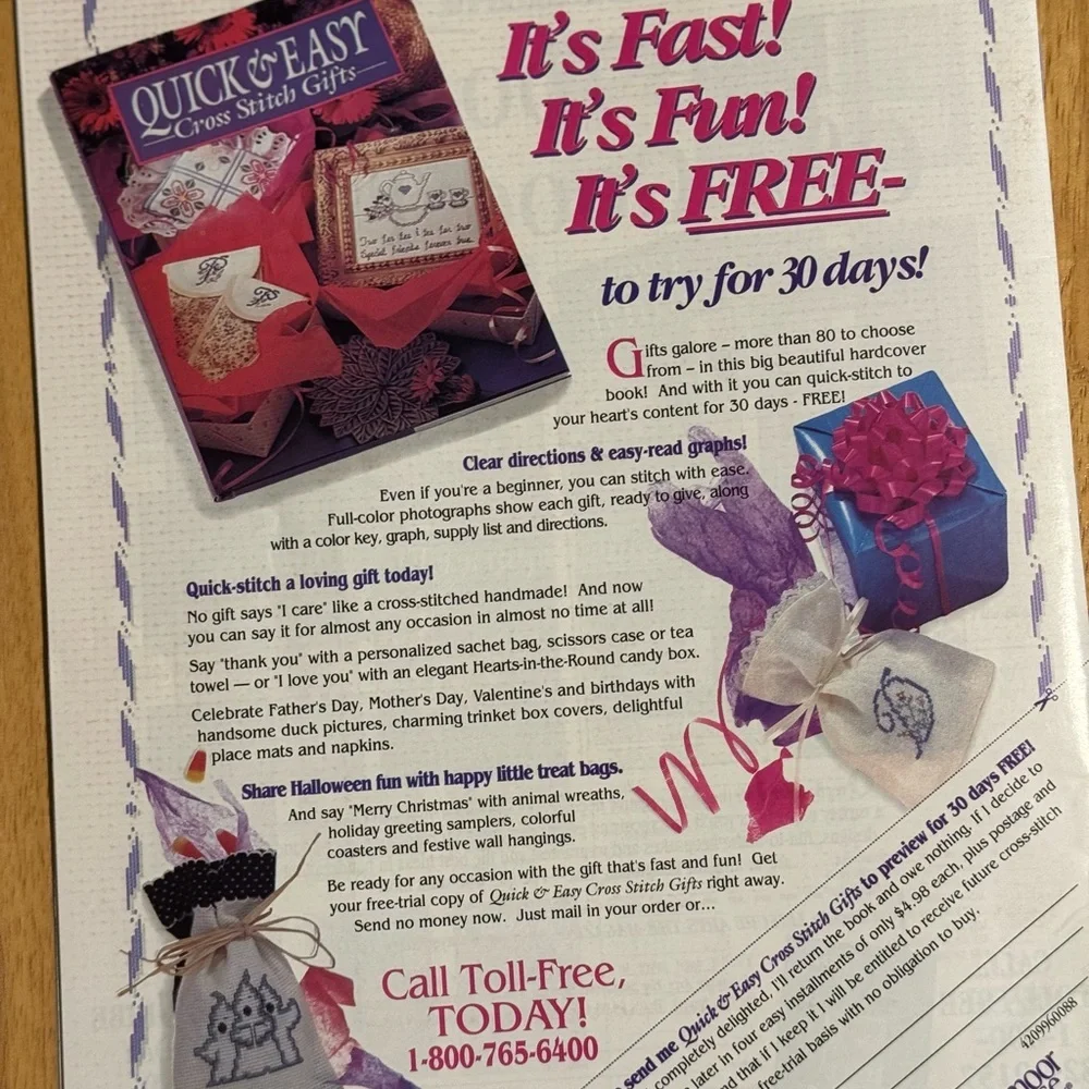 Cross‎ Stitch Magazine with Alphabet Sampler VTG Sept 1995